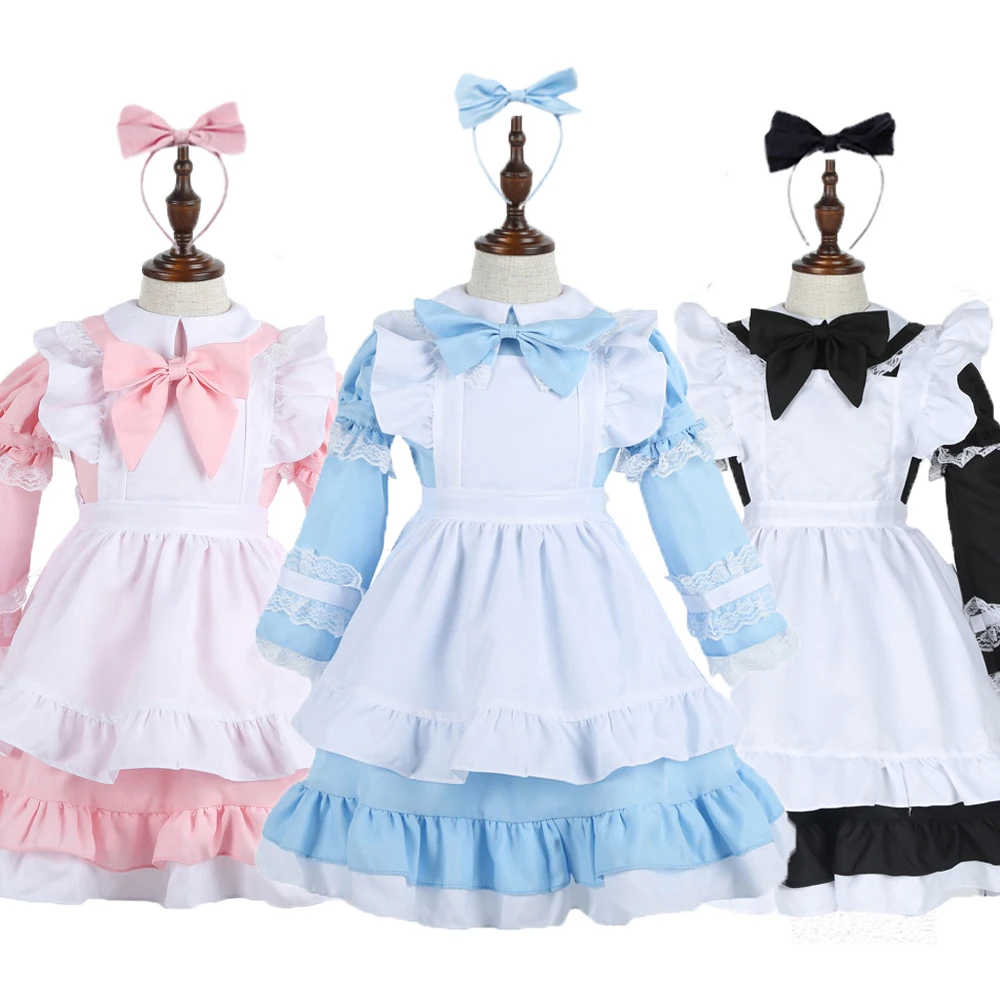 

2022 Halloween Costumes for Girls Alice In Wonderland Dress Cute Maid Cosplay Children Fantasia Girls Baby Stage Performance 25