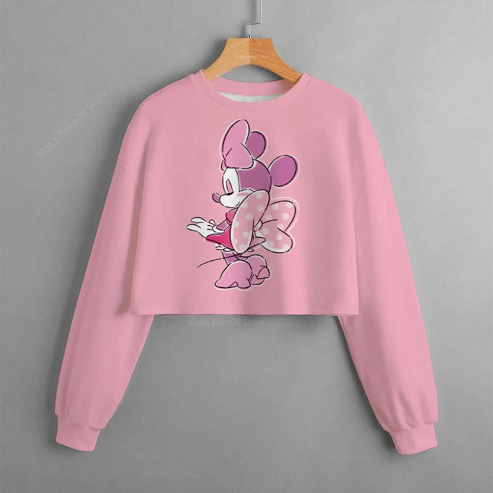Купи Disney Minnie Children's Autumn and Winter Sweater Short Crew Neck Sweater Print Cartoon Casual Cute Sweater за 150 рублей в магазине AliExpress