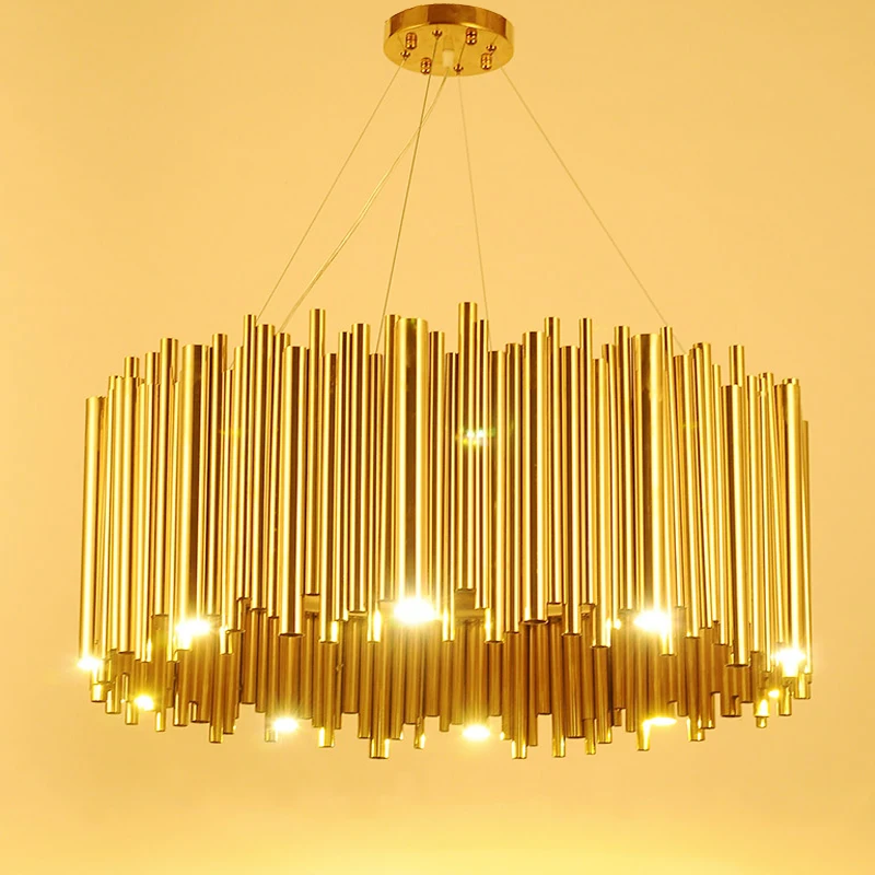 

Italy Design Gold Delightfull Brubeck Chandelier Aluminum Alloy Tube Suspension Luminaire Fashion Project Lamp