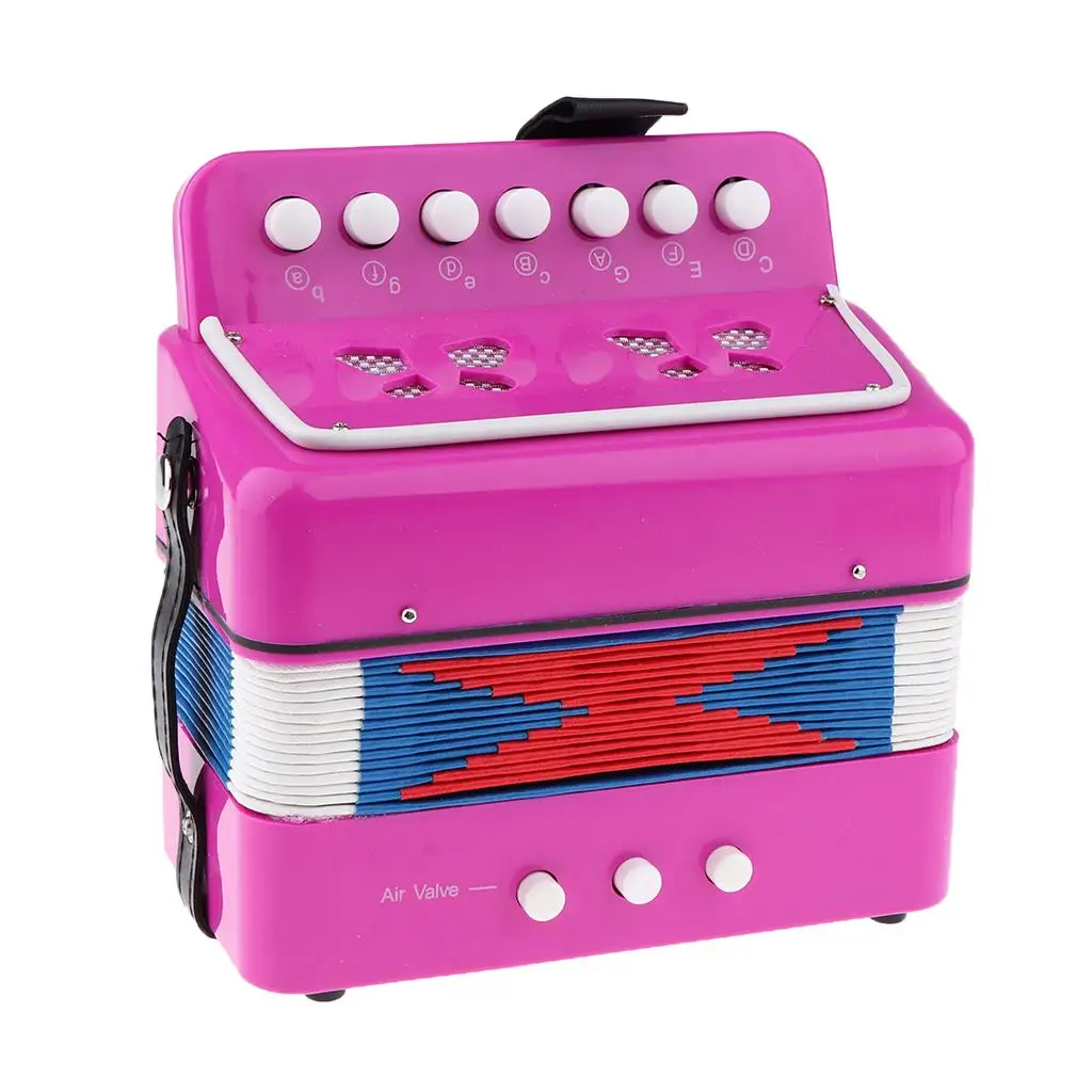 

Children 7 Kyes Button Accordion Music Toy Children Musical Instrument;