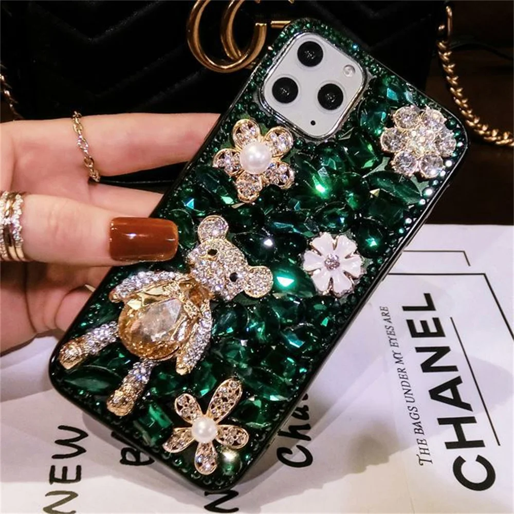 

Gem Rhinestone Protective Case for Apple 14 iphone13/12/11 New Fashionable Cute Phone Case Student Women Gift