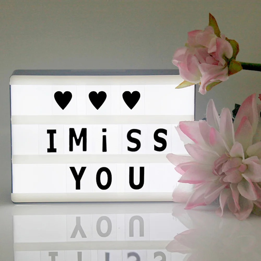 DIY Combination Letter Light Box A6 Size LED Cinematic Lightbox with 100 Letters Symbols Characer Light Box