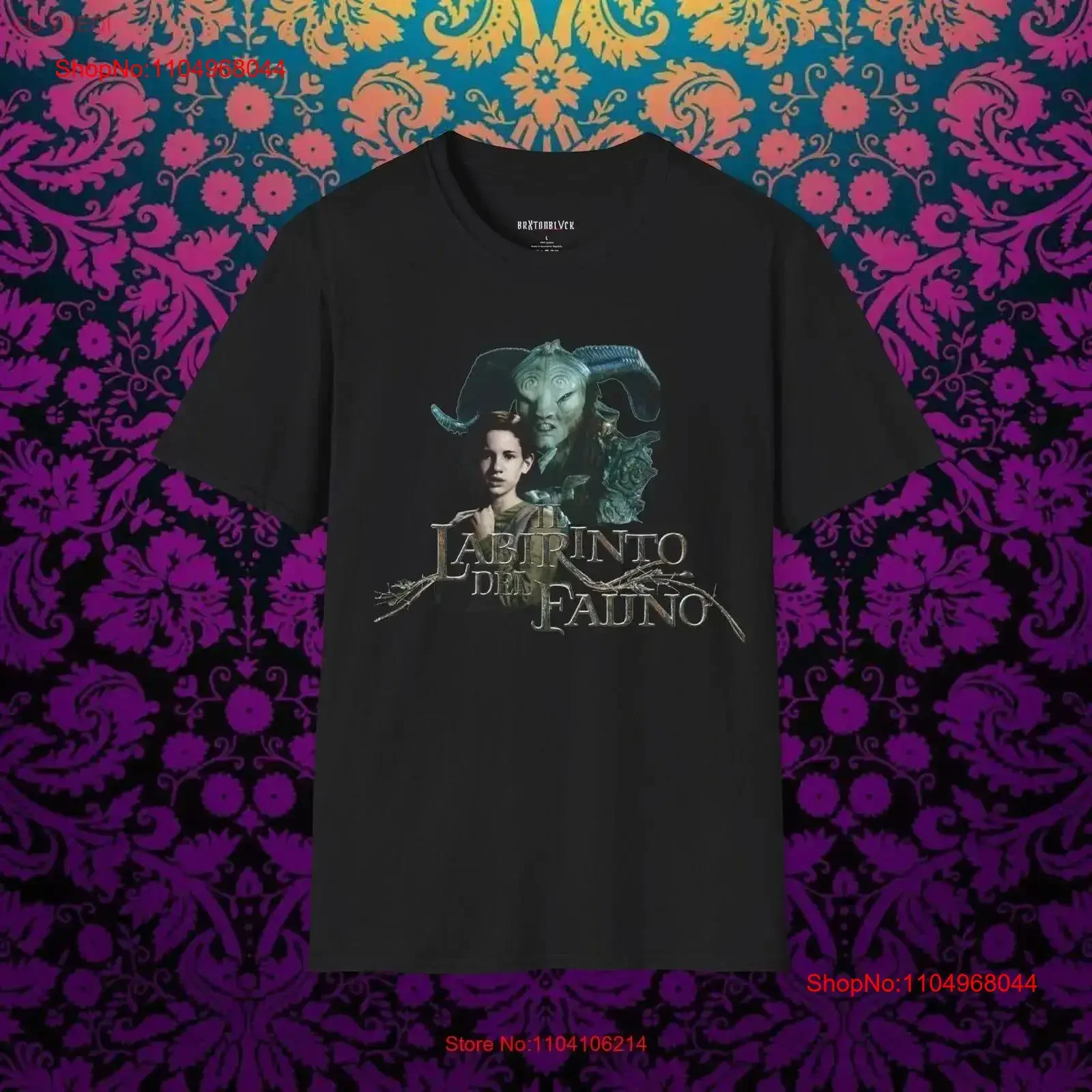 Фото Винтажная футболка Pans Labyrinth в стиле 90-х годов, ностальгическая, с изображением фильма ужасов Дель Торо, винтажная, с эффектом потертости, дышащая, слегка удобная, мягкая, унисекс. №1