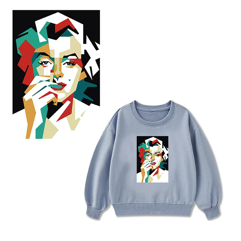 

TuQiang Fashion Iron-On Transfer for Clothing DIY Washable T-Shirts Thermo Adhesive Patches Beautiful Women Sticker Applique