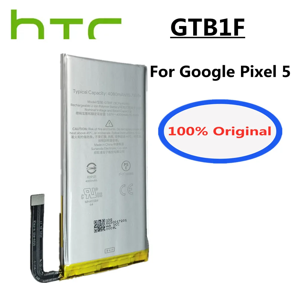 

Original 4080mAh /15.78 Wh GTB1F Pixel 5 Replacement Battery For HTC Google Pixel 5 Pixel5 GD1YQ GTT9Q SmartPhone Batteries