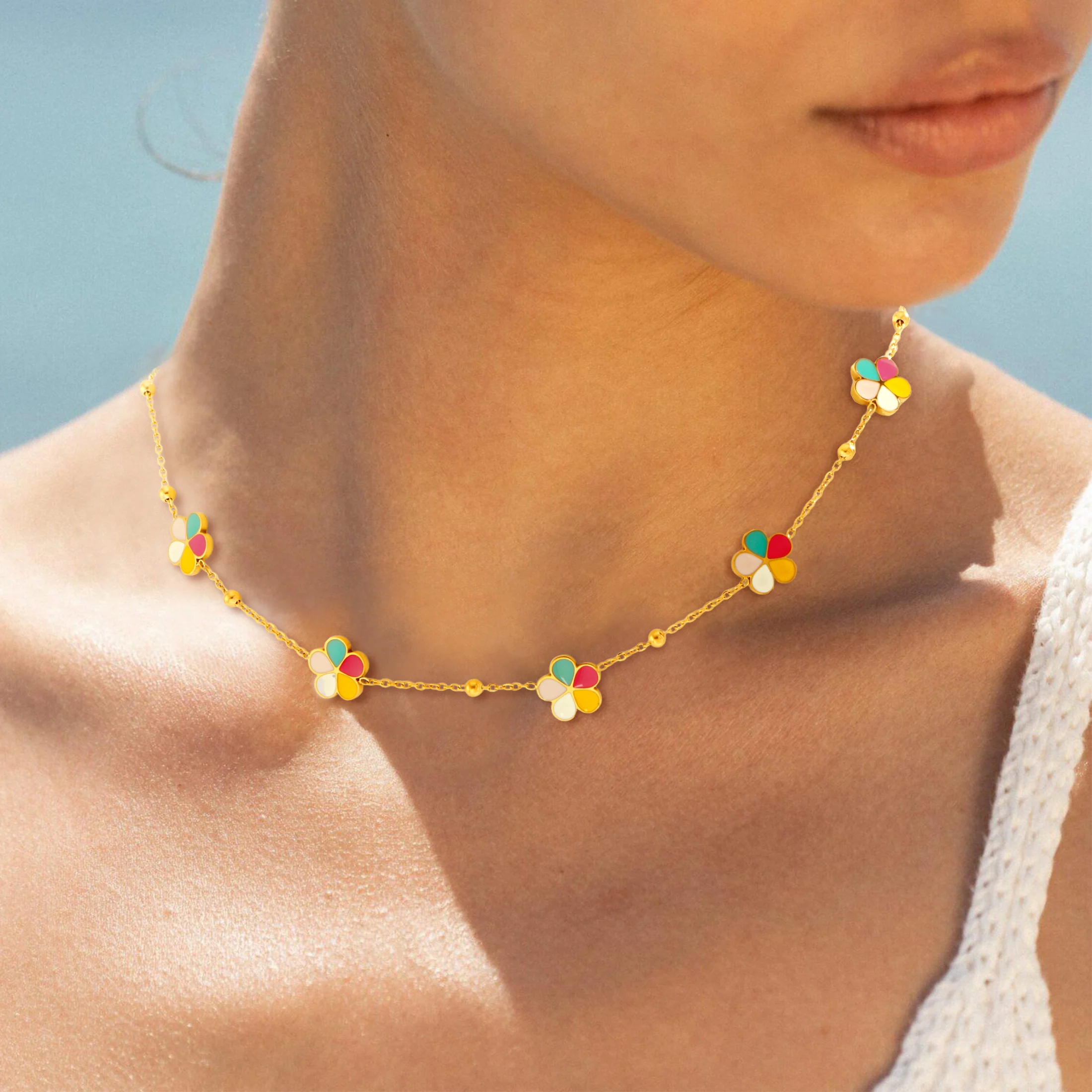 Модное Минималистское Ожерелье С Цветочным Кулоном Унисекс Повседневная Одежда