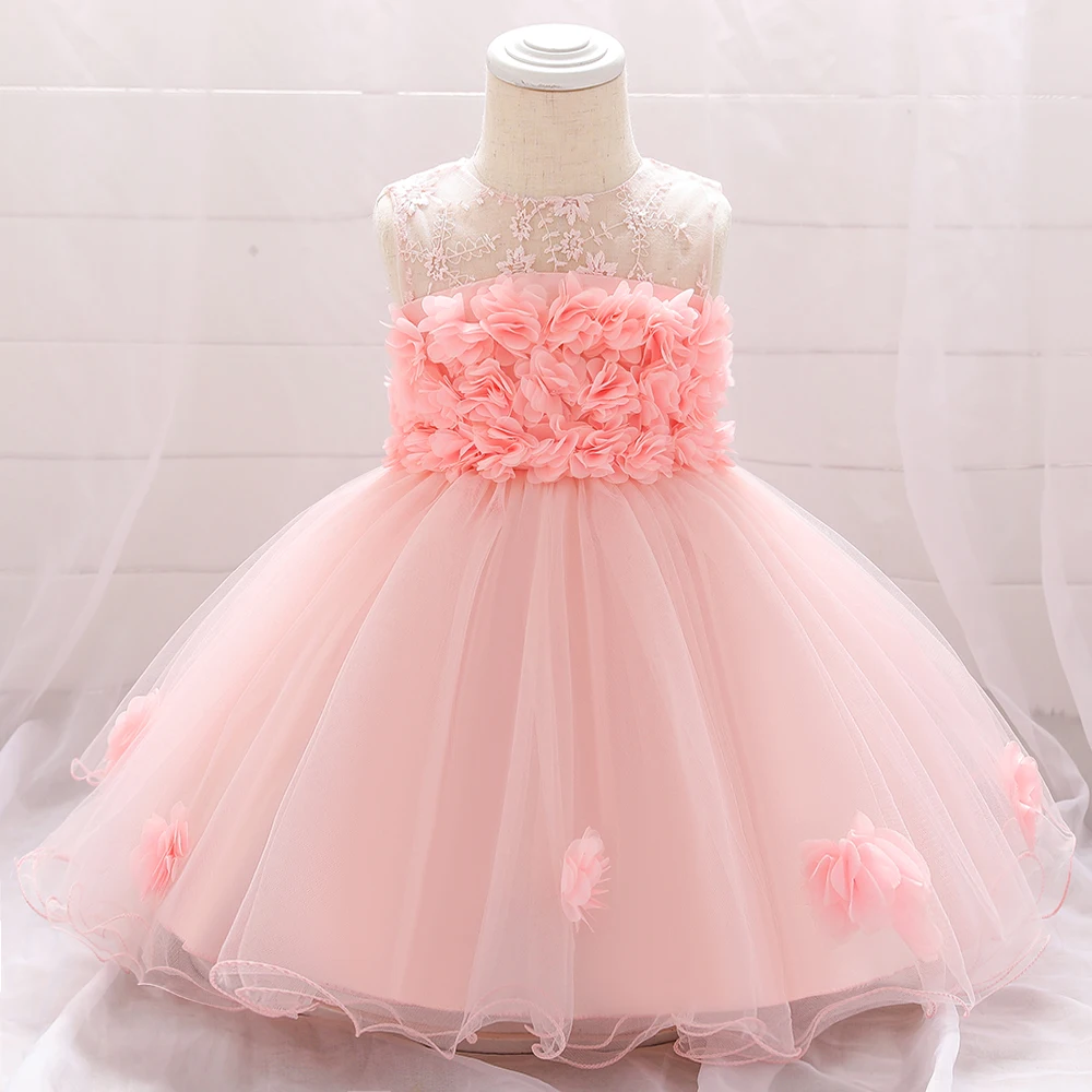 

Toddler Baby Girl Infant Flower Princess Dress Lace Tutu Baby Girl Wedding Party Prom 1 Years Birthday Christening Dress Vestido