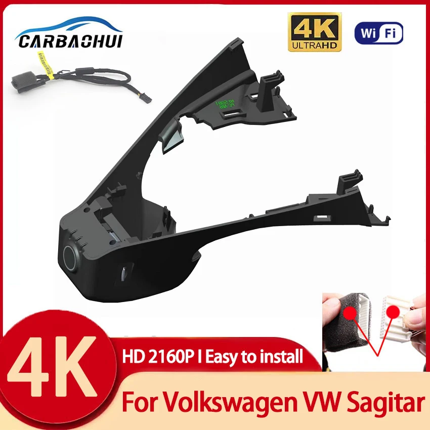 

Автомобильный видеорегистратор для Volkswagen VW Sagitar 2022 2023, передний и задний 4K, 2160P, Wi-Fi