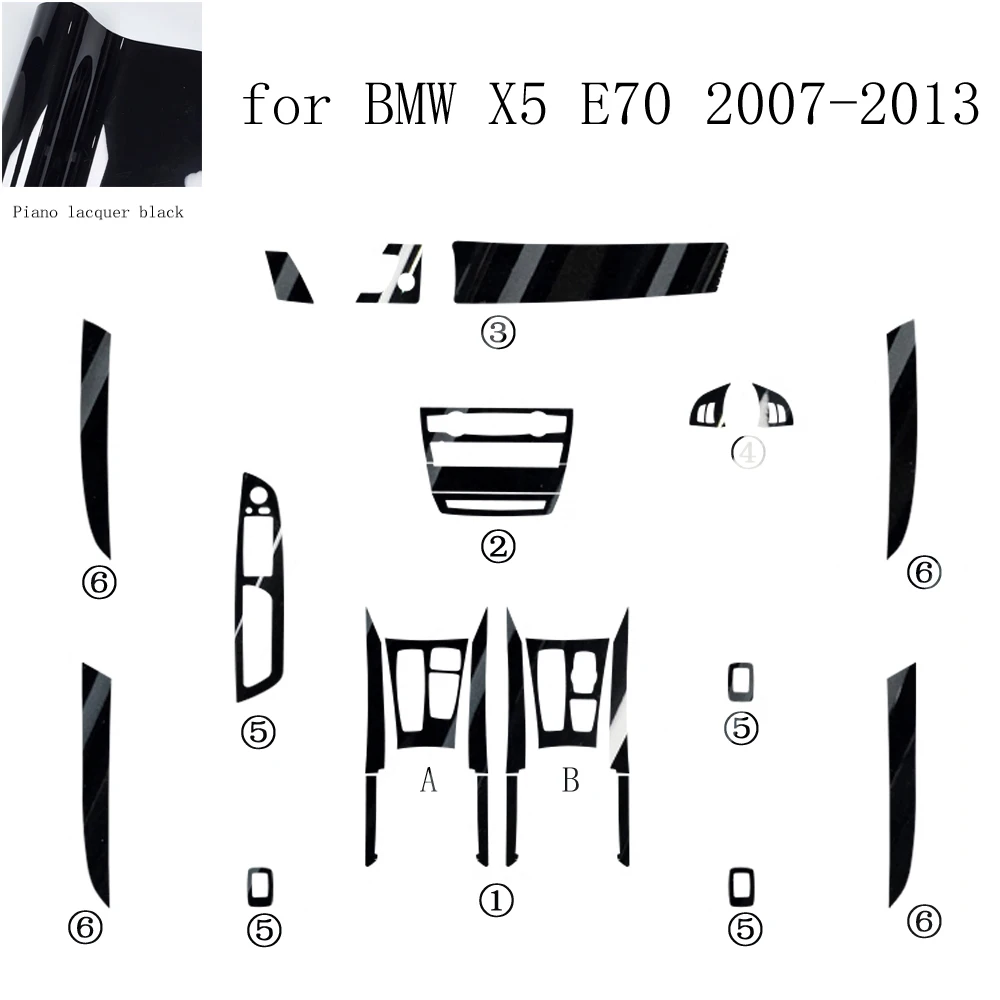 

Углеродное волокно для BMW X5 E70 2007-2013, автомобильная пленка, внутренняя наклейка, центральная консоль, приборная панель, пневматическая дверная ручка, подъемная панель