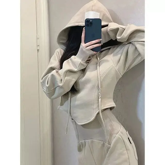 

female sweatshirts 2022 autumn/winter casual sportswear women's 2 two piece sets womens out hoodie pants tracksuit sport suit