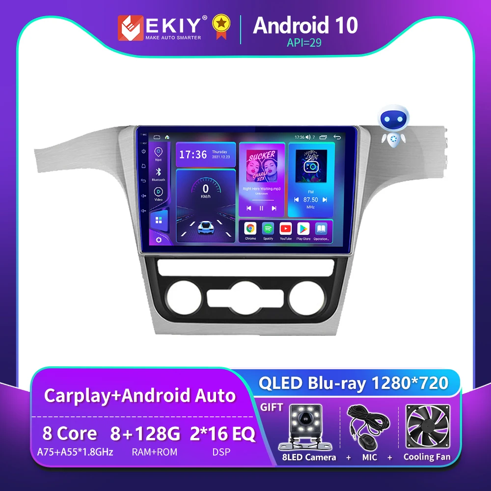 

EKIY T900 8 + 128G Авторадио Android 10 для VW Passat 2012-2015 автомобильное радио мультимедиа Blu-Ray 1280*720P QLED навигация GPS BT 2din