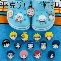 single sale naruto anime sneakers accessories shoes buckle cartoons acrylic decorations fit croc jibz clogs charms kids gifts