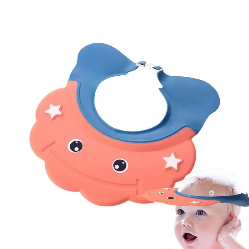 

Шапка для душа для детей Регулируемая шапка для ванны с широкой защитой ушей мультяшная шапка для мытья волос для малышей Солнцезащитная шапка для девочек