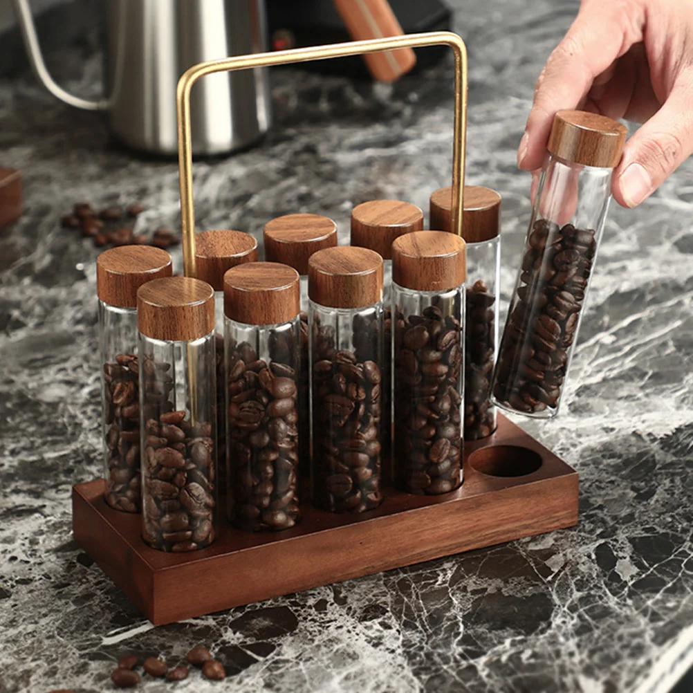 

Coffee Storage Canister Bean Holder Single-tube Cafarnaúm Display Jars Beans Brass Airtight