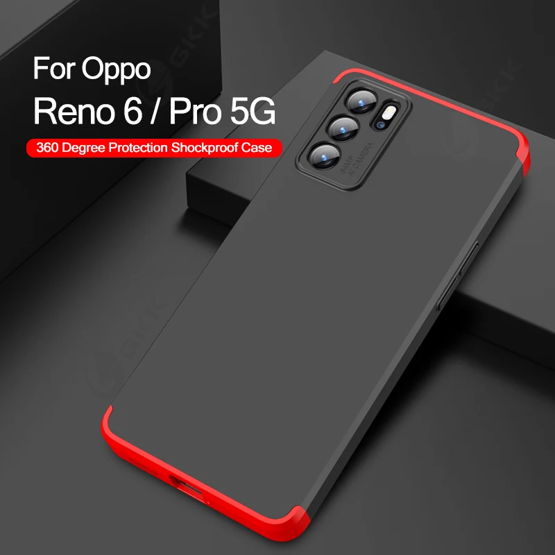 

GKK 360 Full Protection Case For OPPO Reno 5 6 Pro 5G Anti-knock Shockproof Hard Matte Cover For OPPO Reno 5 6 Pro 5G Case Coque