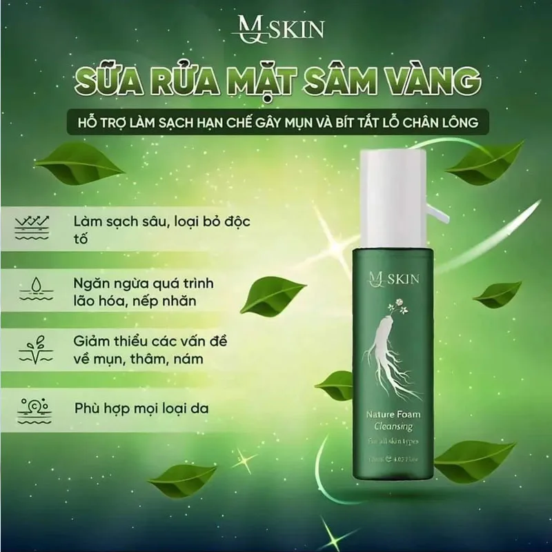 Сыворотка D Licht Sâm Viyada MQ SKIN Kem Trembali Sáng Dembali Da Cao Mracht.n Combo Tri Mun Sam Vang Mq Skin Sua Rua Mat Acne