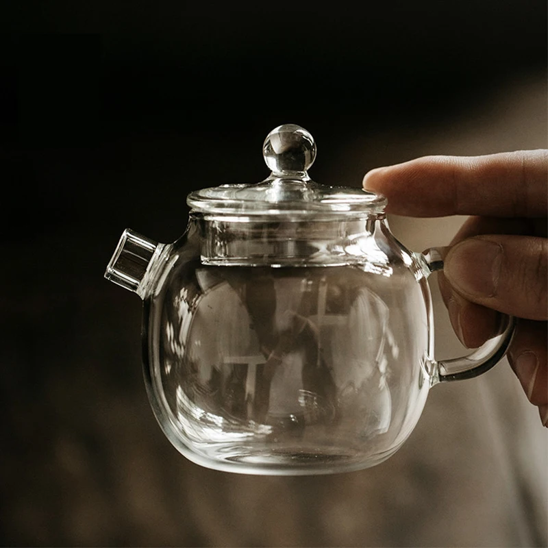 

Высококачественный термостойкий стеклянный чайник, прозрачный стеклянный мини чайник для цветочного чая, домашний чайник из боросиликатного стекла