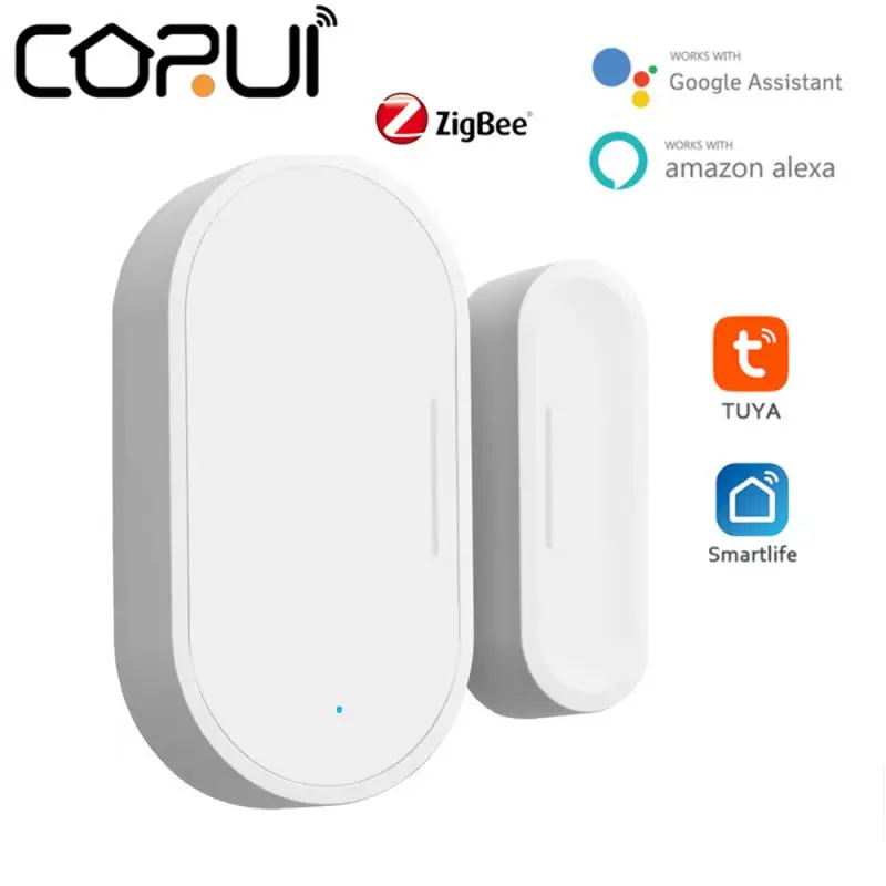 

Датчик окон и дверей Corui Tuya Zigbee, беспроводной детектор открытия/закрытия дверей, Wi-Fi, совместим с Alexa Google Home