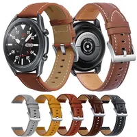 Ремешок для наручных часов, мягкий кожаный браслет для Samsung Galaxy Watch 42 мм 46 мм Gear S2 S3 Classic Frontier, 20 мм 22 мм