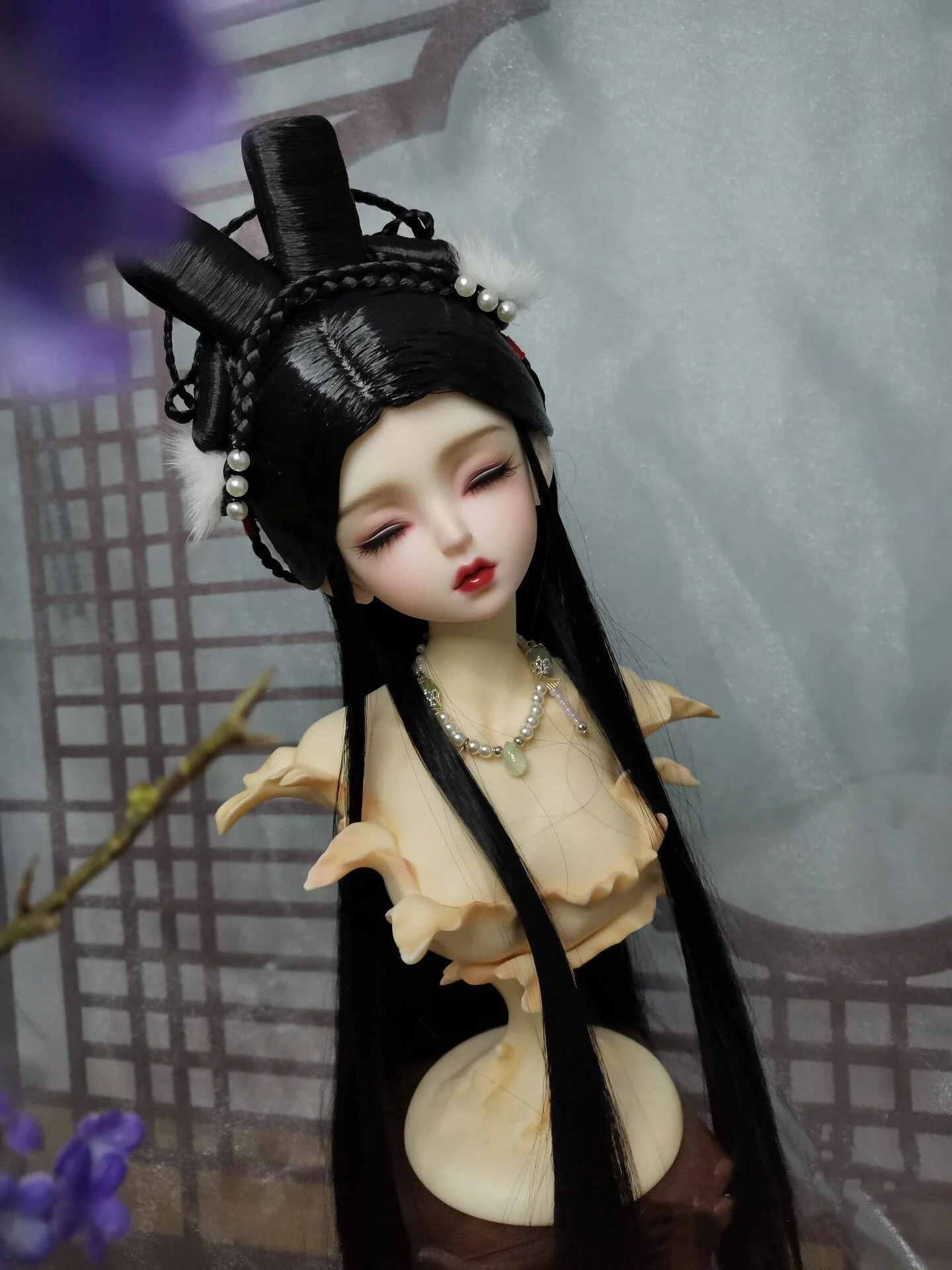 1/6 1/4 1/3 BJD Кукольные парики Винтаж Hanfu Длинные волосы Древний костюм Фея Парик для