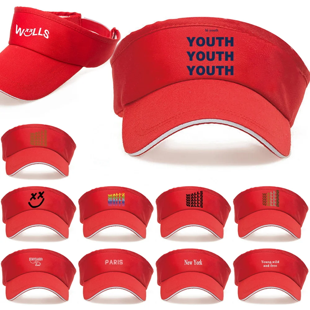 Бейсболка для улицы дизайнерская Кепка От Солнца с рисунком стен красная пустая