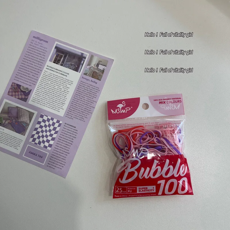 100 шт. одноразовые резинки для волос карамельных цветов