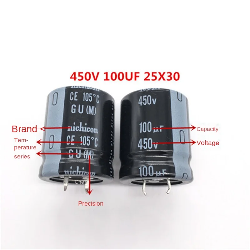 1 шт. 100 мкФ 450 В 25X30 Nijikang алюминиевый электролитический конденсатор 25*30 GU 105
