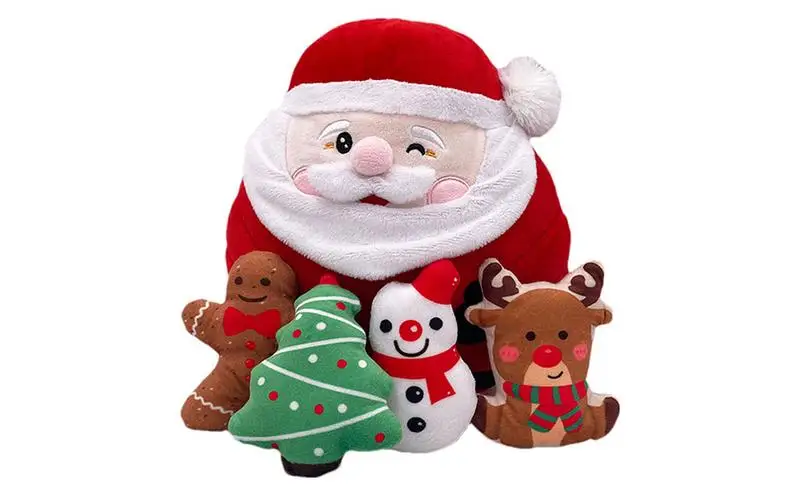 

Elk Stuffed Animal Christmas Santa Claus Flexible Plushies Pillow Cartoon Snowman Soft Plush Doll Home Decoration Supplies