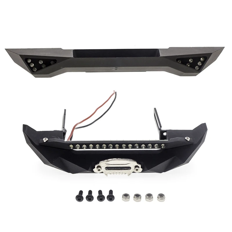 

For SCX10 90046 Climbing Car Wrangler Blade Front Bumper Front Bumper Metal Front And Rear Anti-Collision Alloy Bumper