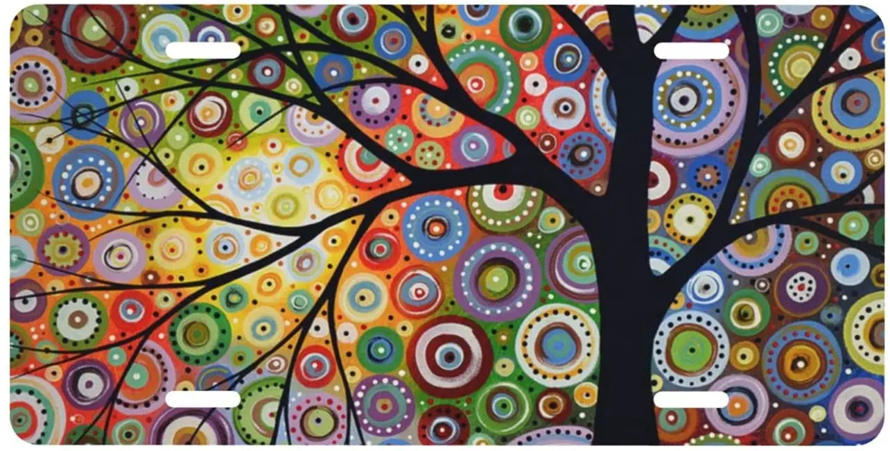 

Tree of Life License Plate Decorative Car Front License Plate Cover Aluminum Novelty Car Plate for Men/Women 6”X 12”