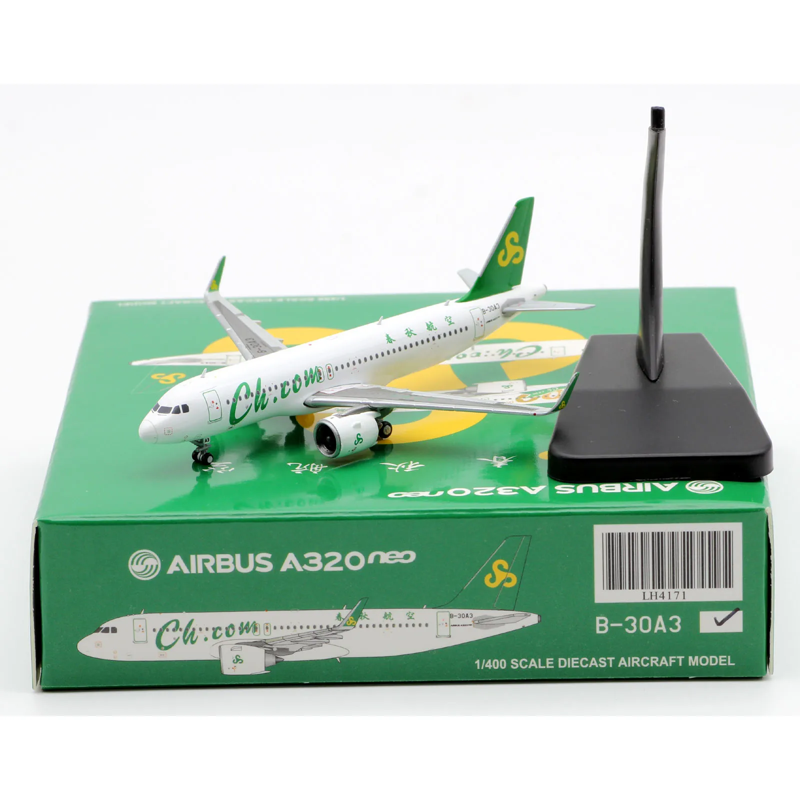 Коллекционный самолет из сплава LH4171, подарок JC Крылья 1:400, весенние авиалинии, аэробус A320neo, литый под давлением, модель самолета с подставкой