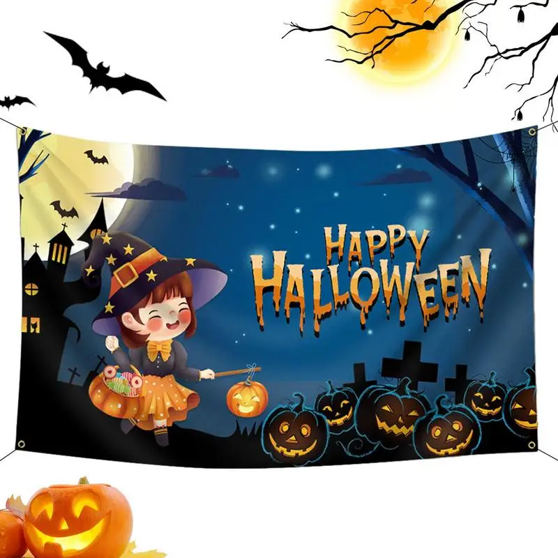 

Halloween Background Banner Pumpkin Lantern Baby Portrait Backgrounds Photography Backdrop Non Fading Halloween Party Favors