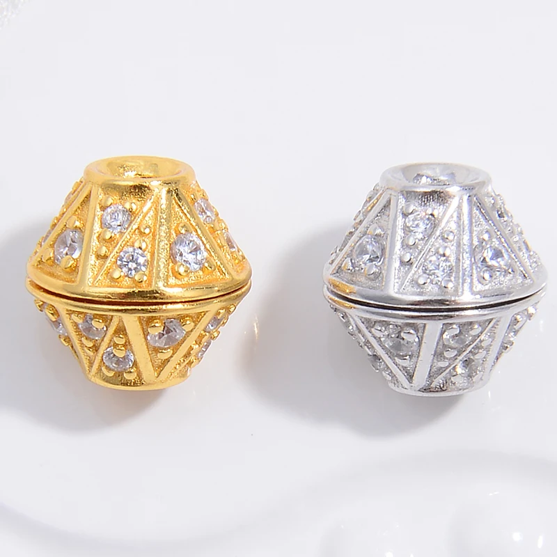 S925 стерлингового серебра микро-циркон двойной подвесной разъем для DIY аксессуары