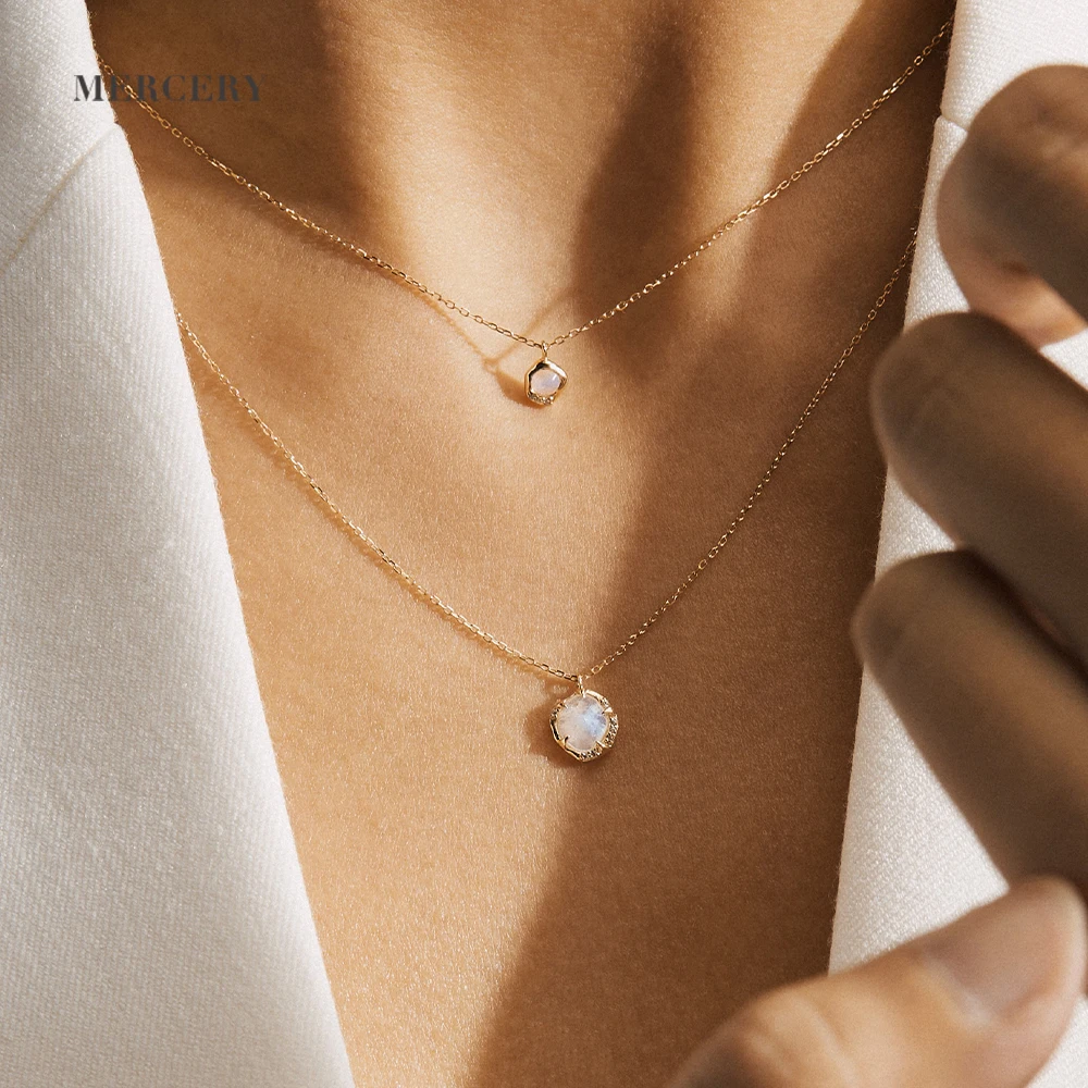 Ювелирные изделия Mercery модное ожерелье из твердого золота 14 к 18-каратного с