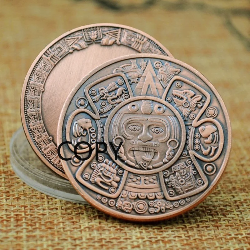 Памятная монета Mayan трек античная бронза рельефная медаль | Дом и сад