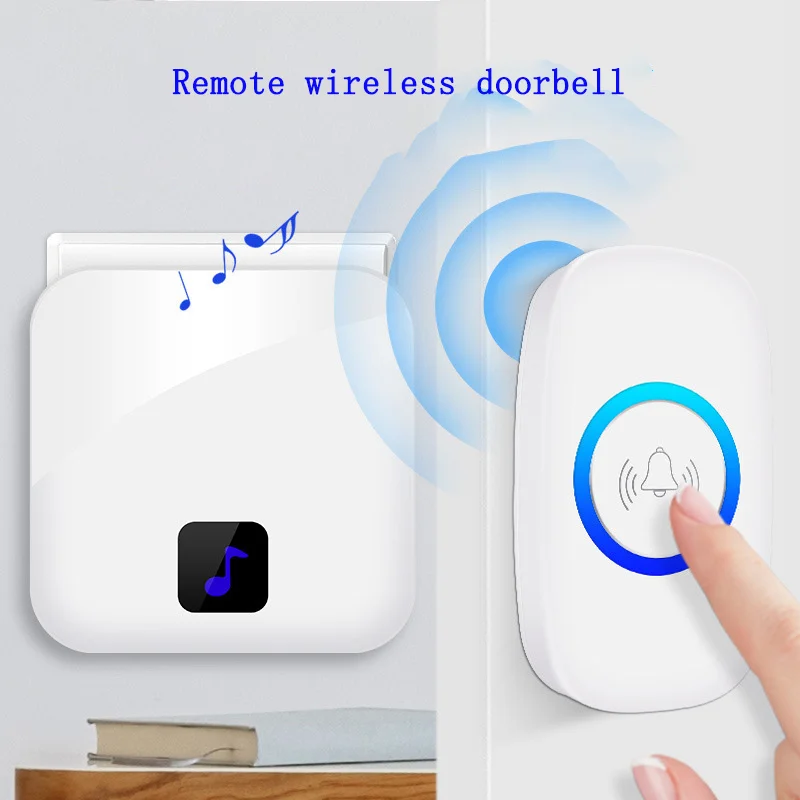 

IP44 Waterproof Wireless Digital Doorbell No Wiring Required Elderly Pager Home Dingdong Welcome Remote Control AC Door Bell