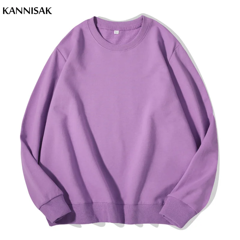 

Spring Autumn Womens Sweatshirt 2022 O-neck Solid Harajuku Pullovers Multicolor Casual Cotton Woman Sweatshirts Knit Streetwear