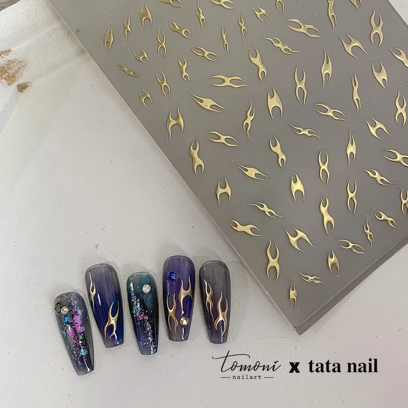 

1PC Laser Silver Gold 3D Glitter Nail Sticker Geometric Self Adhesive Papers Nail Art Transfer Sliders Stickers Wraps Decals