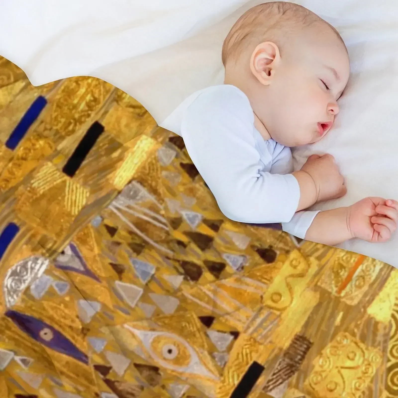 Adele Bloch-Bauer I - Detail by Gustav Klimt Gold Плед Туристическое одеяло с мангой Дорожные одеяла