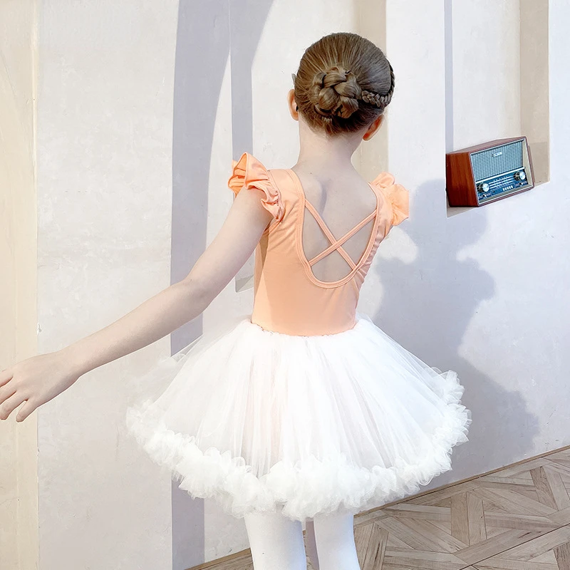 

Children's Ballet Dance Practice Costumes Girls Bodysuit for Dancing Gymnastics Leotards Dancewear Princess Tutu Dress for Stage