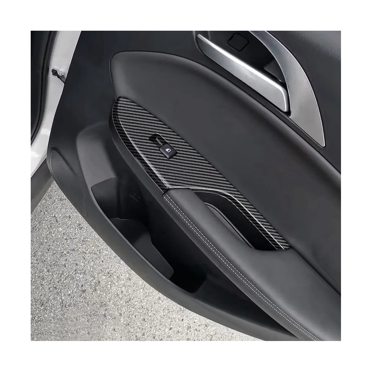 

For Vinfast E34 VF-E34 2021-2023 Carbon Fiber Door Armrest Window Glass Lift Button Frame Door Cover Trim