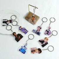 hot south korean groups k pop bangtan boys jimin acrylic keychain pendant backpack accessories cosplay gift fan collection
