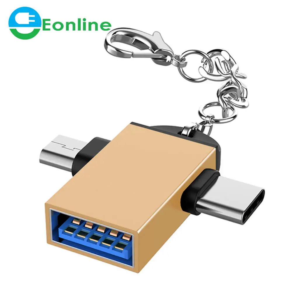 

EONLINE 2-in-1 Type-C Micro USB OTG Adapter For Android Huawei USB 3.1 Data Transmit Converters For Tablet Hard Disk Drive Phone