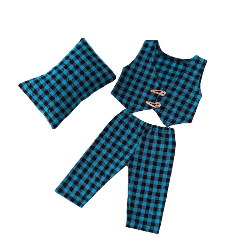 

Y55B Checkered Pillow Pants & Vest Set Baby Photography Props Boy Photo Outfits Infant Gentleman Babies Shower Gift