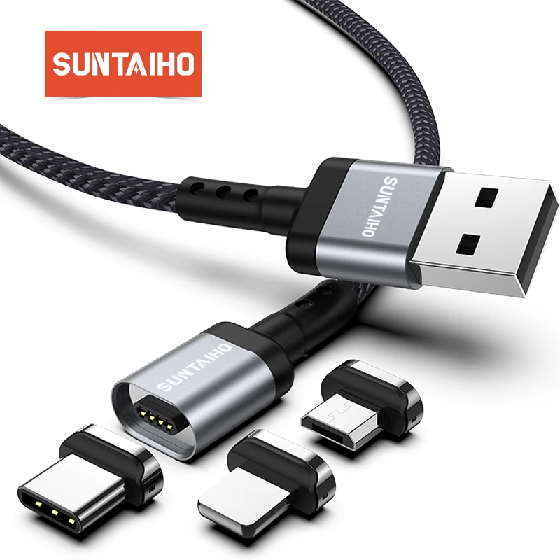 

Suntaiho Magnetic USB Cable Micro USB Type C Cable 3A Fast Charging cable For iphone 14 Samsung Xiaomi Huawei moble phone Cable