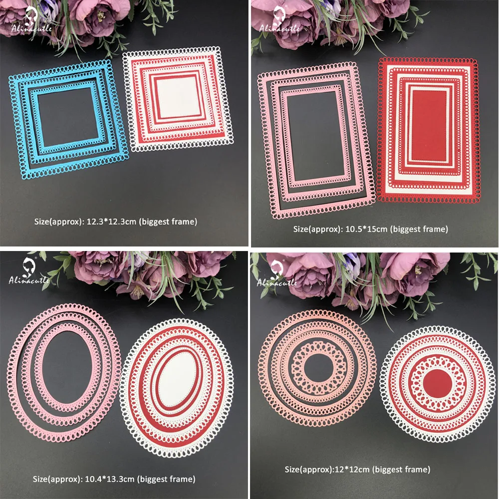 

Alinacutle Metal Cutting Die Cut Tear Drop Border Nesting Scrapbook Paper Craft Album Handmade Card Template Die Cutting