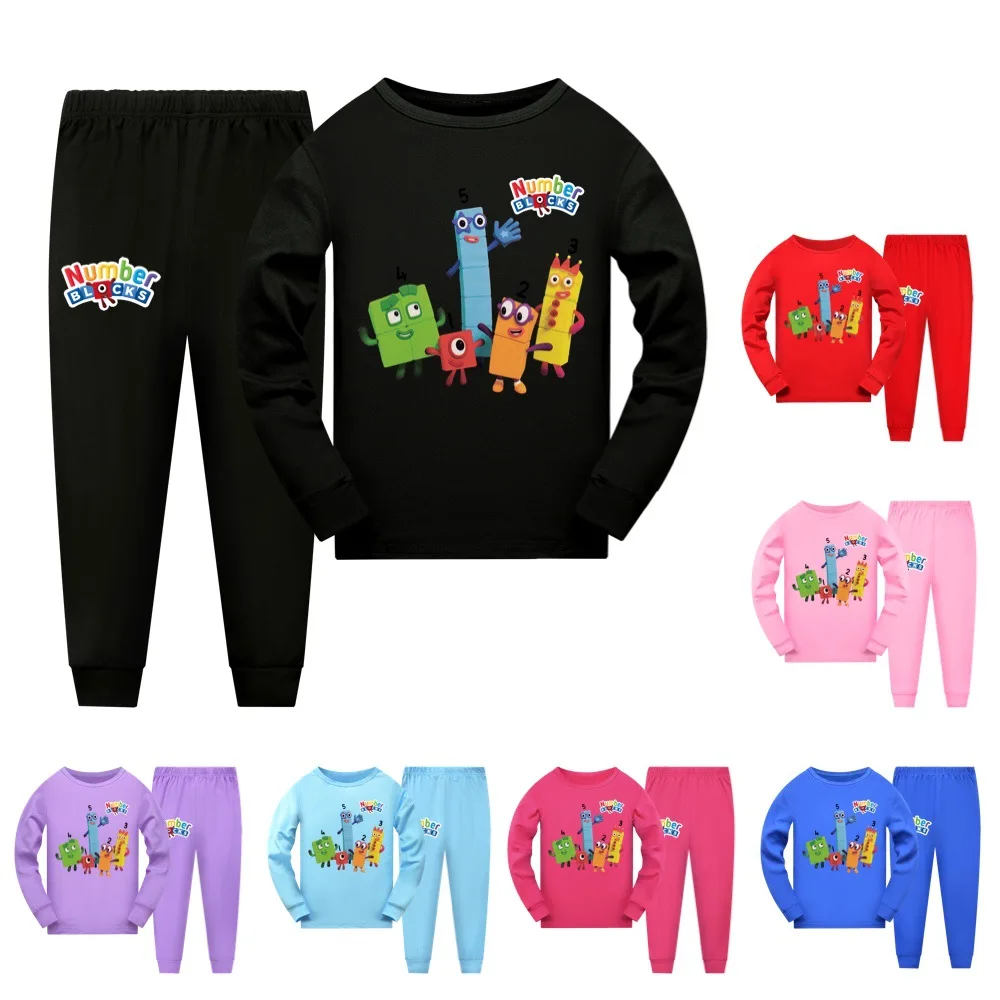 

Fashion Number Blocks Clothes Baby Girls Homewear Toddler Boys Nightwear Pajamas Teenager Kids Pyjamas Children Christmas Pijama