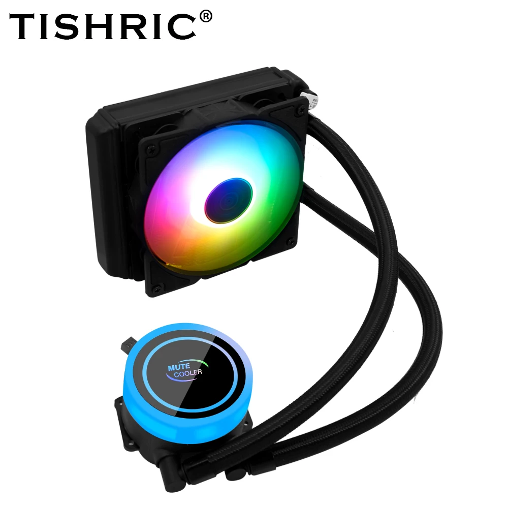 TISHRIC Water Cooler Cpu Cooler Fan 120 240 360 mm RGB Fan Liquid Heatsink Integrated Radiator LGA 2011/1151/1155/AM3+/AM4 AMD