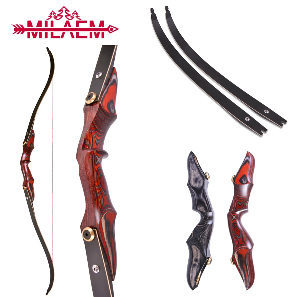 

58'' Archery Recurve Bow ILF Interface Bow 20-50lbs Red/Black Maple Wood Takedown Bow Riser Outdoor Shooting Hunting Accessories