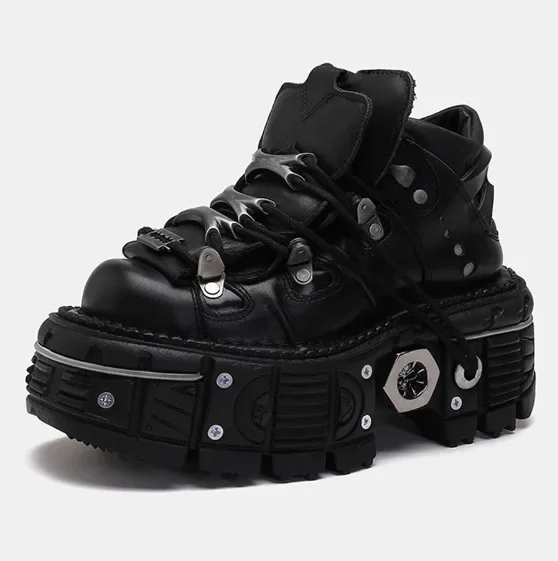 Женские винтажные кожаные туфли на платформе